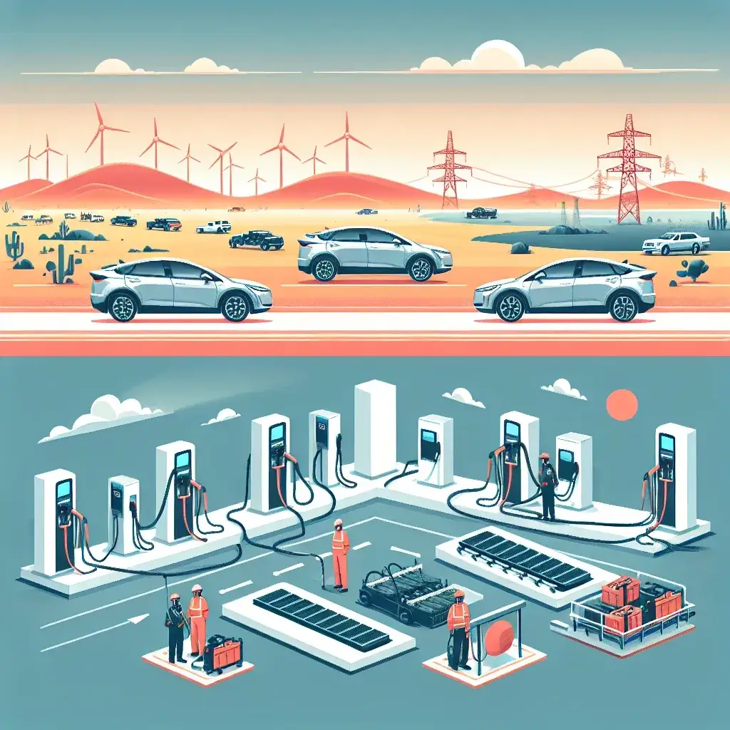 "Electric vehicle battery swap station in California, showcasing car makers' innovative pilot programs for convenient EV charging solutions."